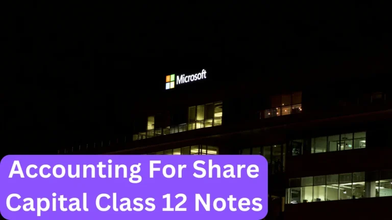 Accounting For Share Capital Class 12 Notes
