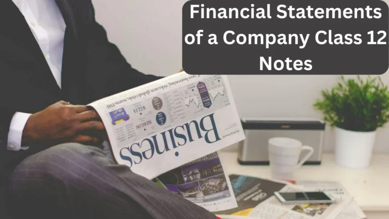 Financial Statements of a Company Class 12 Notes