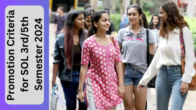 Promotion Criteria for SOL 3rd/5th Semester 2024