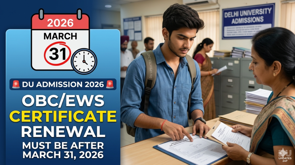DU Admission 2026 Certificate Rule